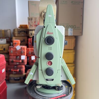 used Leica Total Station TM50 with 1000m None Prism Distance 0.6s Coarse Measurement and 0.5″ Capacitive Multi-Touch Screen